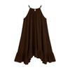 Spring Summer Sleeveless Pleated Halter Vacation Dress for Women