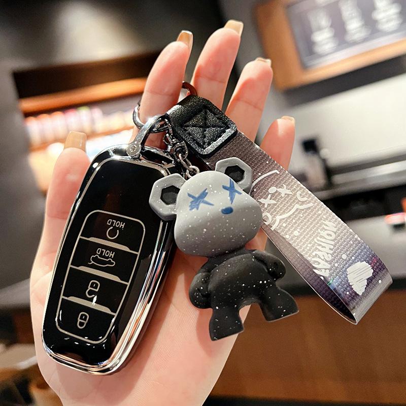 

Подходит для чехла для ключа Hongqi H5 H7 HS5 HS7 новая энергия EHS3 автомобильный кожаный мужской и женский чехол-брелок