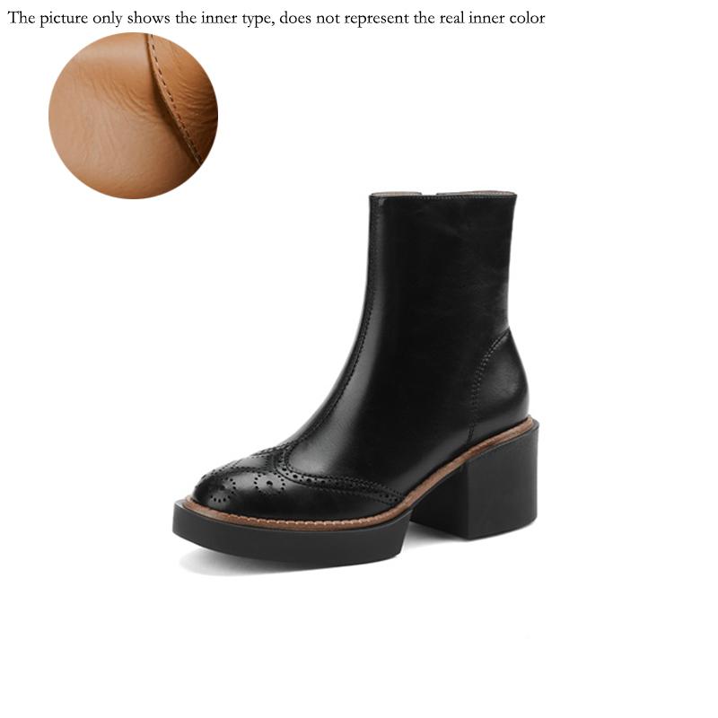 Fashion Autumn Winter Women Boots Round Toe Chunky Heel Women Shoes Solid Ankle Boots Platform Shoes Retro Bullock Chelsea Boots