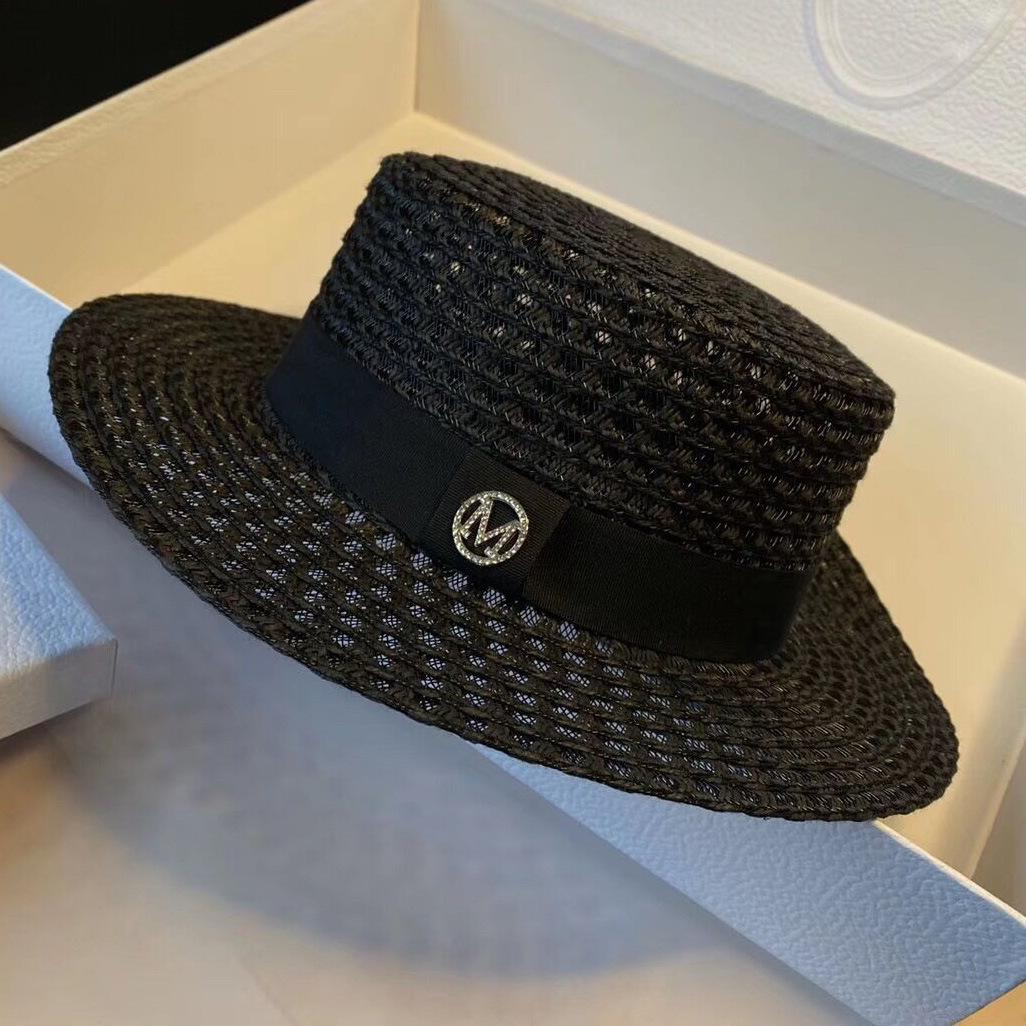 

Жіночий літній плетений капелюх-циліндр Dell Le Straw Hat, сонцезахисний, M, з інкрустацією камінням на верхівці, має гарну текстуру, капелюхи з соломи для подорожей, оптовий продаж від виробників M（56-58cm） чорний