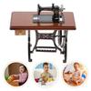 1Pc Vintage Miniature Sewing Machine Wooden Alloy Material Dollhouse Accessory 1 12 Scale Model House Decoration Mini Furniture