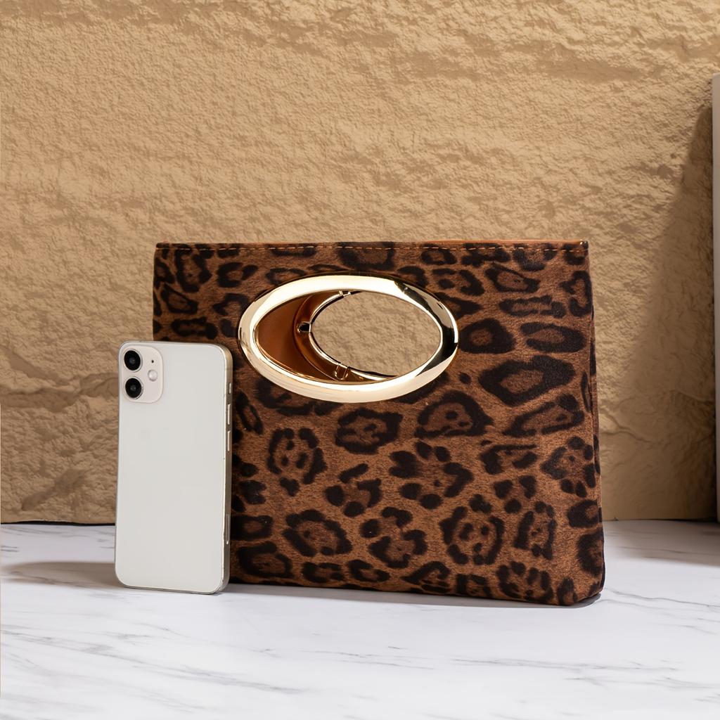 Sac à Main de Soirée pour Femme Élégant Imprimé Léopard, Chic pour Événements Formels, Sac de Tous les Jours Durable pour Femmes Parfait pour les Fêtes, Tenues Décontractées, Pochette Élégante