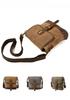 New Men's Fashion Crossbody Bag Shoulder Bag Oil Waxed Canvas with Leather Leisure Outside Travel Bag