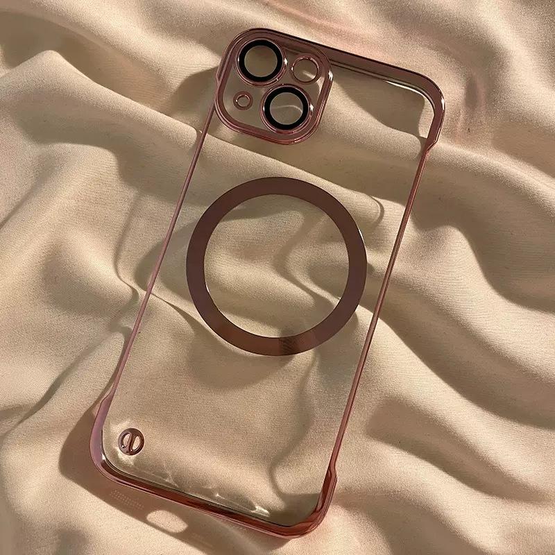 Applicable To IPhone 16 Frameless Phone Case Magnetic Suction Apple 15 ProMax Half Pack Ultra Thin 14 Drop Protection Case