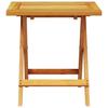 Sun Lounger with Cushion and Table Solid Acacia Wood