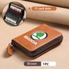 For Skoda Car Leather Wallet Motor ID Credit Card Ticket Storage Bag Octavia Superb RAPID FABIA KAMIQ KAROQ KODIAQ YETI kybf34