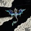 Brooch Pin Western Dragon Design Zinc Alloy Pin with Rhinestone Inlay Hand-Painted Enamel Glaze Suits Coats Sweaters Badge