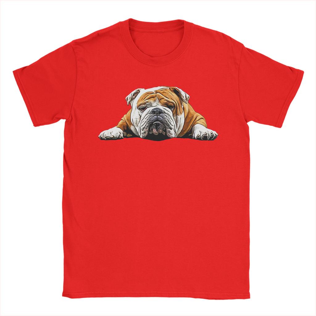 Bulldog Chill Pose English Bulldog T Shirt Adult Vintage Cotton Tshirts Summer Crew Neck Hipster Tees Pattern Plus Size Tops