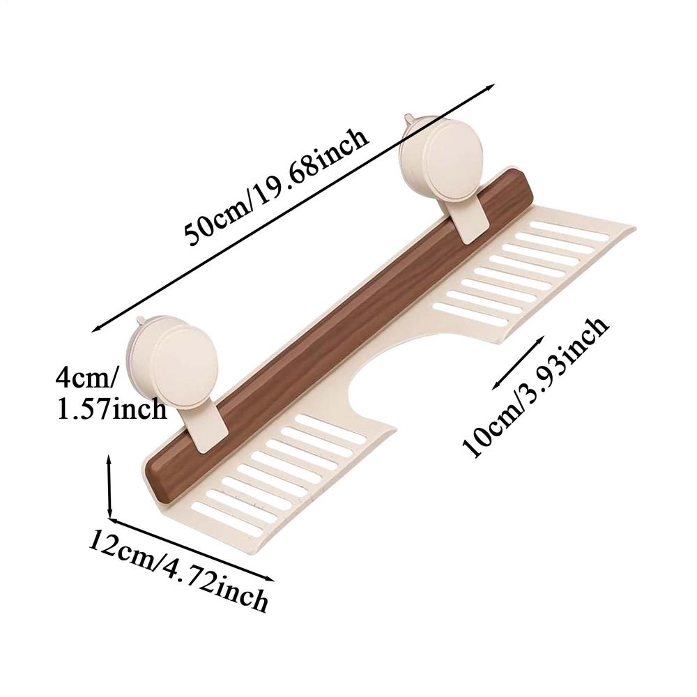 

Bathroom Wall Organizer Walnut Suction Cup Bathroom Shelf Faucet Storage Rack Soap Holder Organization Storage for Home Kitchen