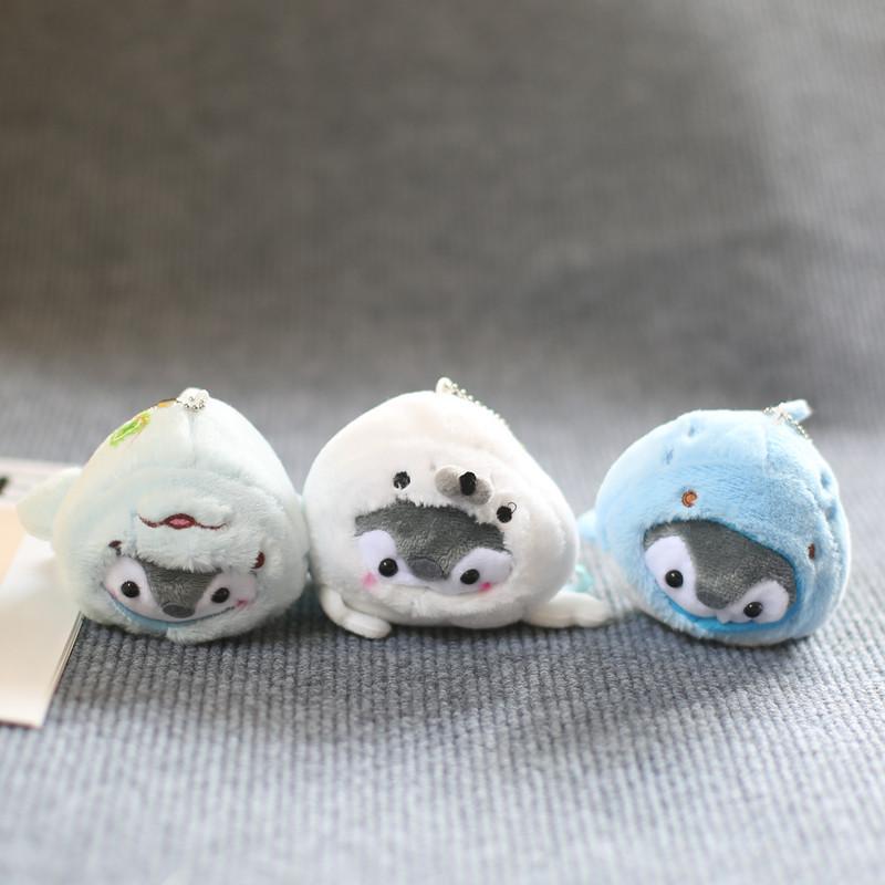Niedliche kleine Pinguin-Anhänger-Plüschtierpuppe, verwandelt in Robbe, Seelöwe, Delfin, Pinguin-Tasche, hängende Ornamentpuppe