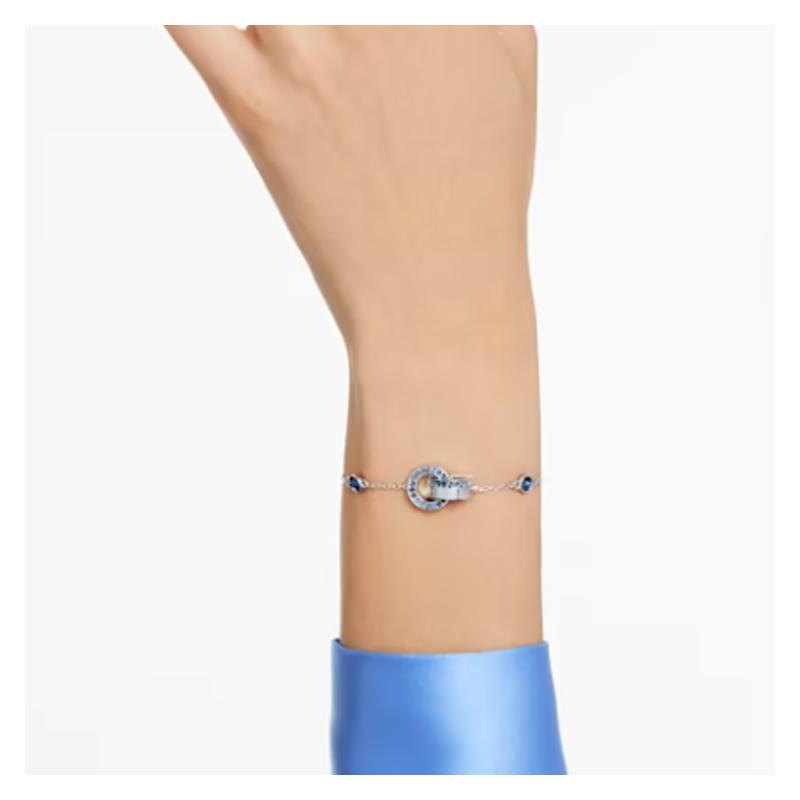 Swarovski Hollow interlocking rhodium-plated bracelet for men and women, couple style, silver 5663493