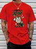 Unisex Summer Crew Neck Short Sleeve T Shirt Time Is Money Cartoon Alarm Clock Print Casual Loose Streetwear Daily Fashion Tops