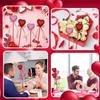10Pcs Glitter Foam Heart Picks Stick for Valentine's Day Mother's Day Gift Vase Decoration Birthday Party Cake Toppers