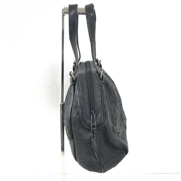 Ostrich Leather Handbag Black(USED)