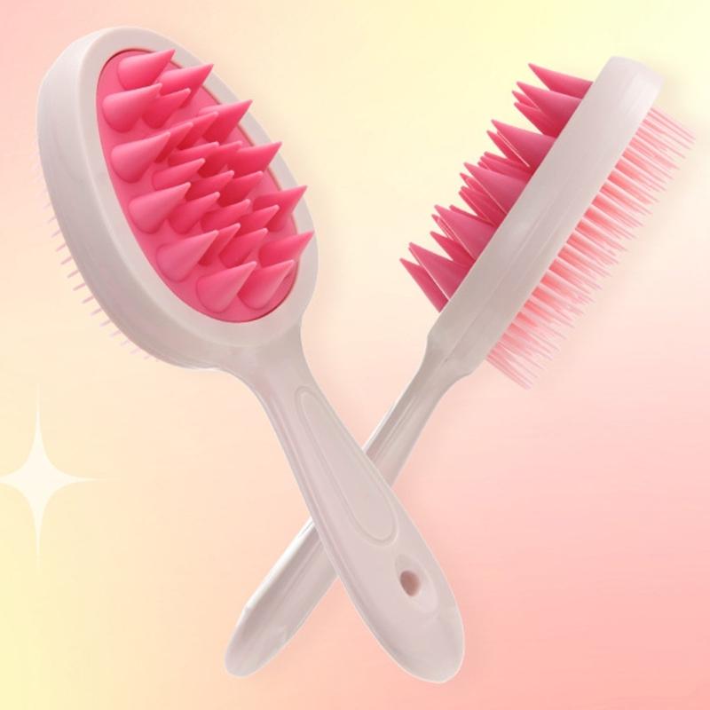 2 in 1 Hair Washing Brush Double Side Shampoo Brush Silicone Scalp Massage Brush Hair Shower Comb Bath Shower Brush