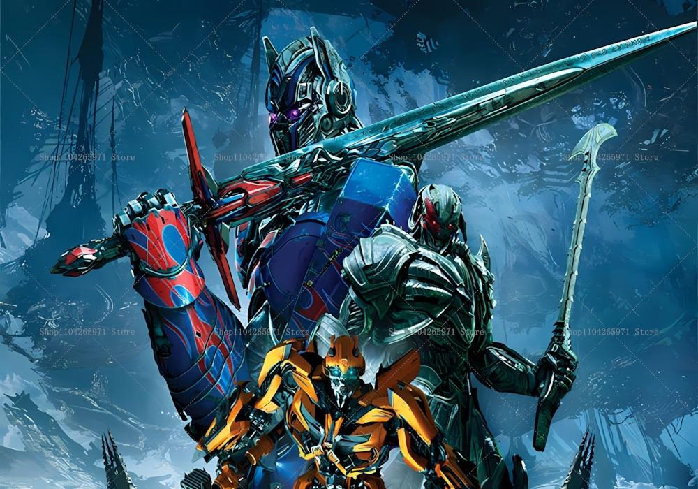 Fun Transformers Background Banner with Optimus Prime Theme for Kids, Children's Party Decoration