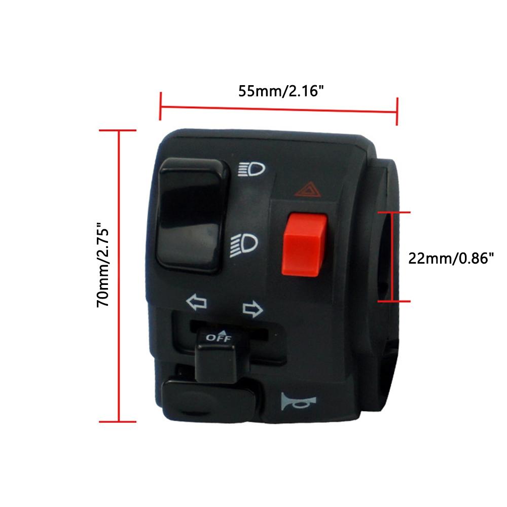 7/8 Inch 22mm Motorcycle Horn Turn Signal Start Far Near Dimmer Switch Handle Seat Switch Assembly For Huanglong 300cc 600cc
