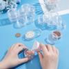 BENECREAT 24-Piece Set of 20ml Small Round Cases for Beads, Cosmetics, and Nail Art Parts, Refillable Containers, and Small Item Storage Boxes, Clear