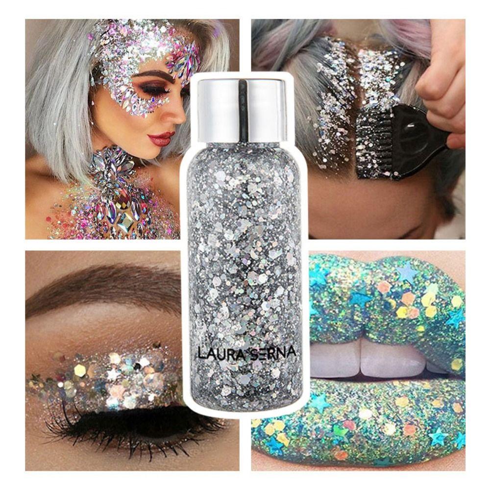 Gel, Sequins Face & Body Glitters Nail Hair Face Body Decoration Art Sequins Gel  Hair Decoration