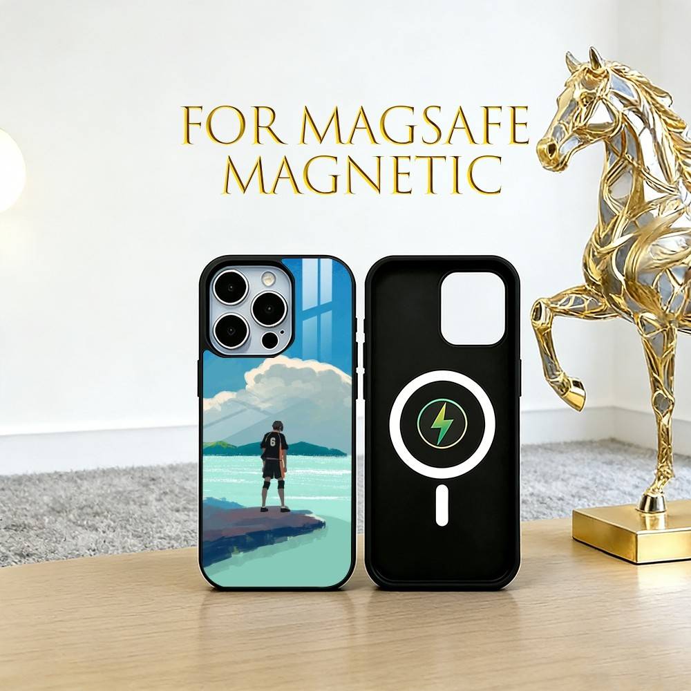 Alone by the Sea Phone Case For iPhone17,16,15,14,13,12,11 Plus,Pro Magnetic with Magsafe Wireless Charging