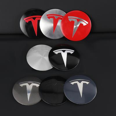 4 stuks/set 56mm Aluminium Auto Wielnaafkap Decoratie Stickers Voor Model 3 Y S X Roadster Bonina Auto Accessoires