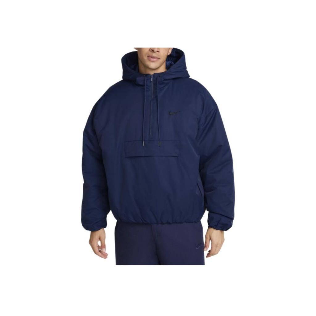 Nike Logo Print Hooded Long Sleeve Cotton Jacket Men jackets Blue HQ5355-410
