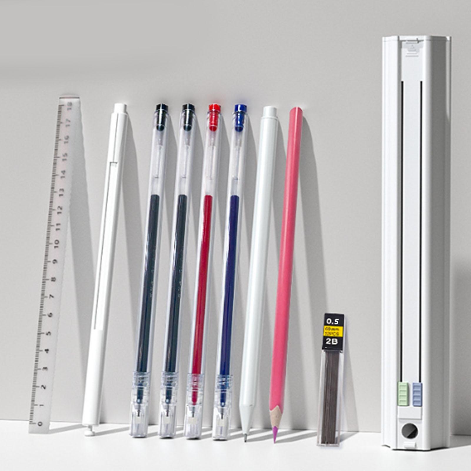 

Шестиугольный держатель для ручек, многофункциональный набор канцелярских принадлежностей для студентов с гелевыми ручками, карандашами, линейкой, ластиком White