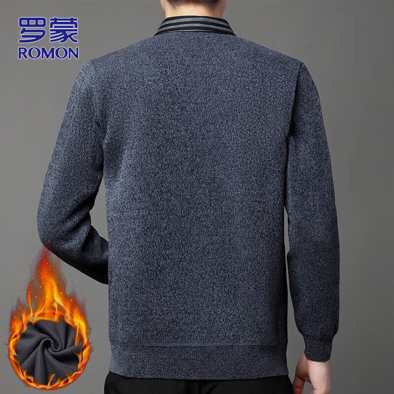 ROMON Men's Business Slim Fit Fake Two-Piece Knitted Sweater