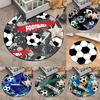 Soccer Sports Theme Ball Soccer Round Carpet Living Room Circle Floor Mat  Washable Home Hallway Area Decor Rug Bathroom Doormat