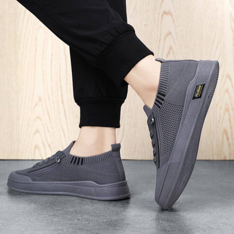 Fashion 2025New Mens Casual Mesh Shoes Korean Solid Color Breathable Single Shoes Loafers Lightweight Flats Sports Shoes Tenis Masculino