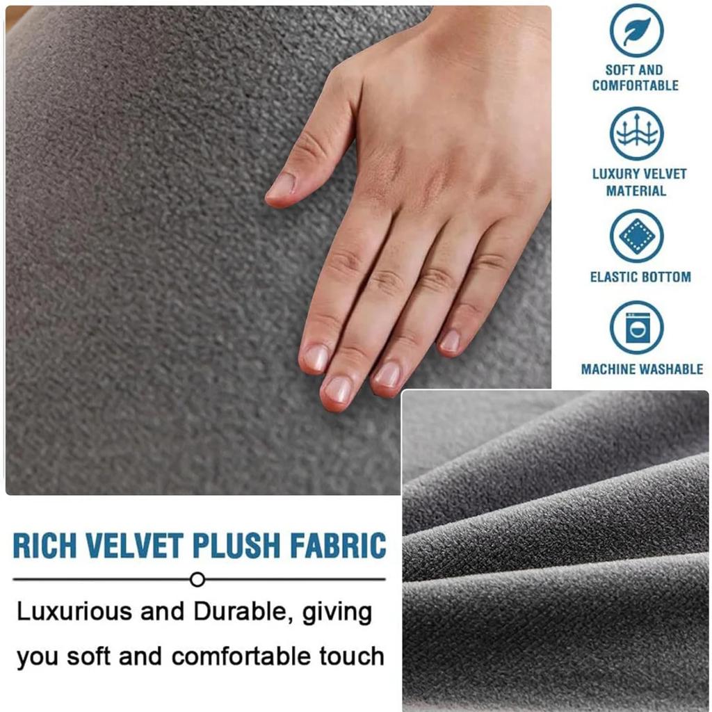 Stretch Elastic Velvet 2 Piece Universal Computer Chair Seat Cover Rotating Office Chair Slipcover