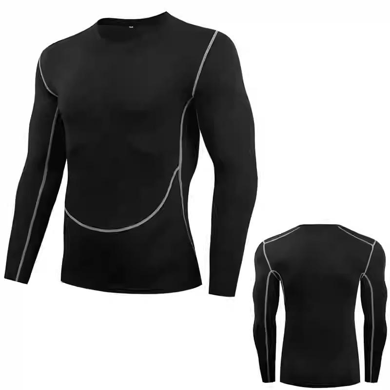 Herren Herbst/Winter Basketball Langarm Fitness Tights - Atmungsaktive, Hochelastische Basisschicht zum Laufen und für Sport