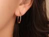 Hoop earrings 585 gold 14k 22 mm classic sharm for girl/woman