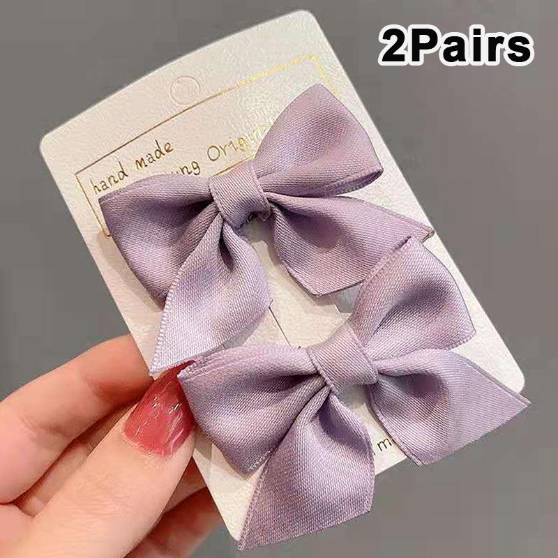 2Pairs Lovely Bow Headgear Sweet Little Girl Hair Accessories Summer Girls Net Red Baby Hairpins Children Hair Clips Gifts