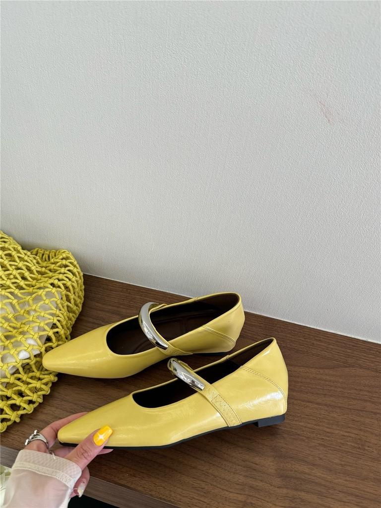 Inner Height Increase Pointed Mary Jane Shoes Women's Shoes Spring and Summer Shallow Mouth with Skirt Gentle Evening Single Shoes