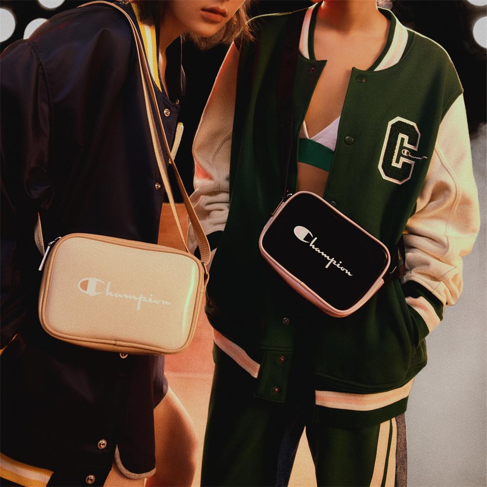 New Champion Polyvinyl Chloride Crossbody Bag Medium Size Unisex Black U3AACPU10