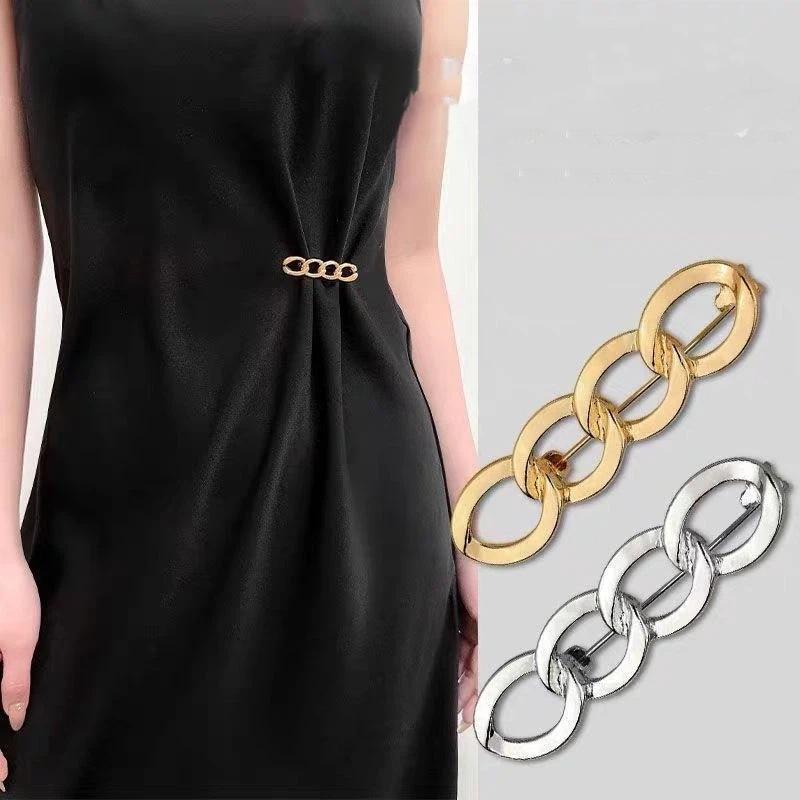 Waist Cinching Buckles for Jeans 3PCS Adjustable Alloy Fashion Reusable Waist Tightening Clips for Loose Pants Waist Fixing