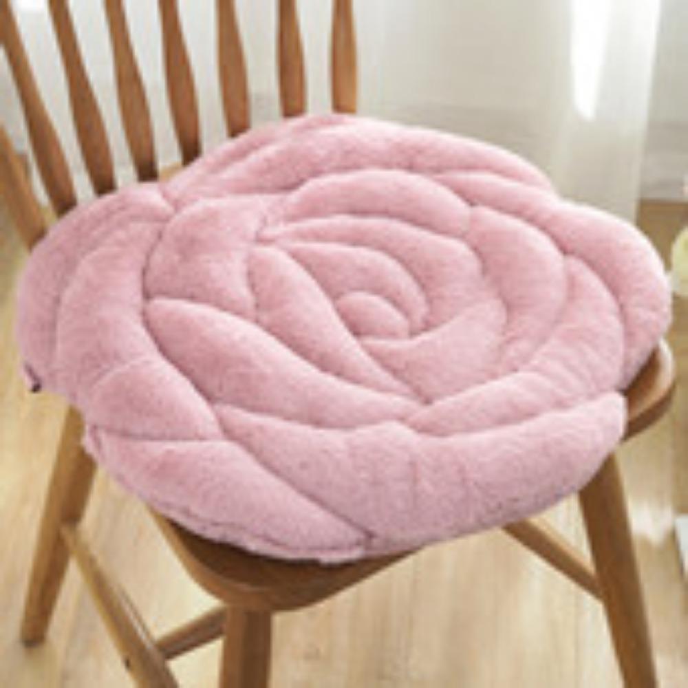 Winter Fluffy Rose Quilted Chair Cushion Thickened Office Home Dining Seat Pad Tatami Floor Mat