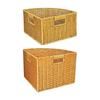 Triangle Woven Storage Basket Sturdy Organizer Box Space Saving Bin with Handles for Bathroom Closet Home