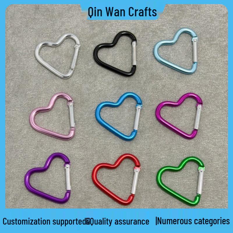 Heart-Shaped Aluminum Carabiner Hook for Backpack and Water Bottle - 44x40MM