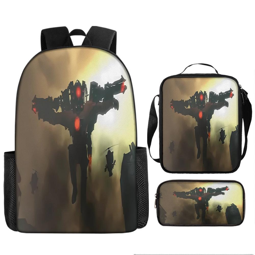 Titan Klok Man Schooltas Monitor Oorlogen Toilet Man Rugzak Tv Audio Man Rugzak Jongens Tas