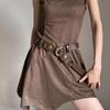 Women's 2025 High-End Leather Belt with Rivets - Trendy Wasteland Style for Skirts & Jeans
