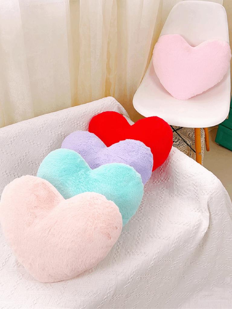 Liebeskissen Großes rotes Herzförmiges Kissen Flauschiges Herz Wurfkissen Dekorativ für Sofa Couch Bett Liebeszimmer Dekoration