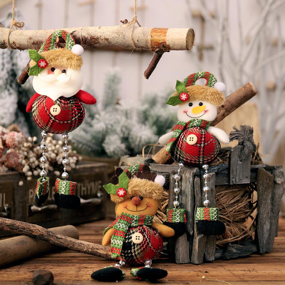 Elk Santa Dolls Christmas Pendants Merry Christmas Pendants Hanging Ornaments 2022 Xmas Party New Year Decorations Navidad Noel