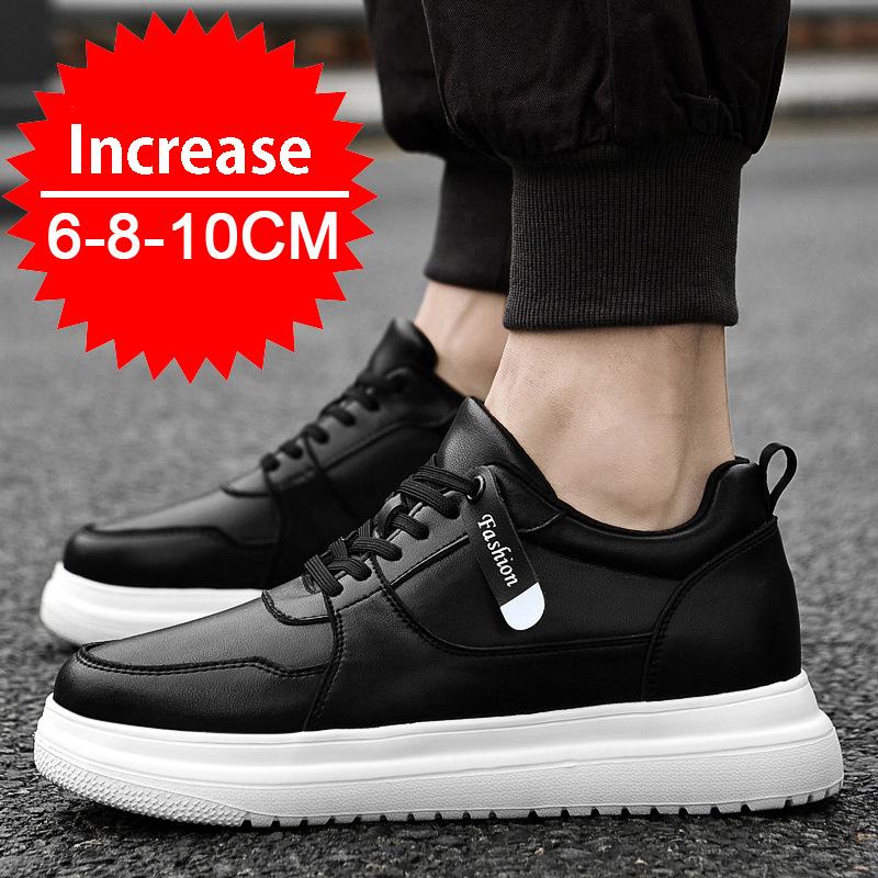 Men's sports height-increasing shoes new inner height-increasing black shoes genuine leather invisible height-increasing sports