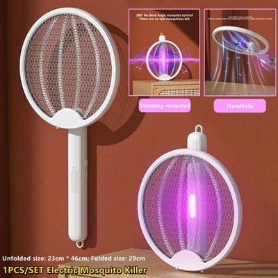 Two In One Lithium Battery Household Foldable Mosquito Swatter Outdoor Electric Mosquito Killer Light Wave USB Rechargeable Fly Insect Trap