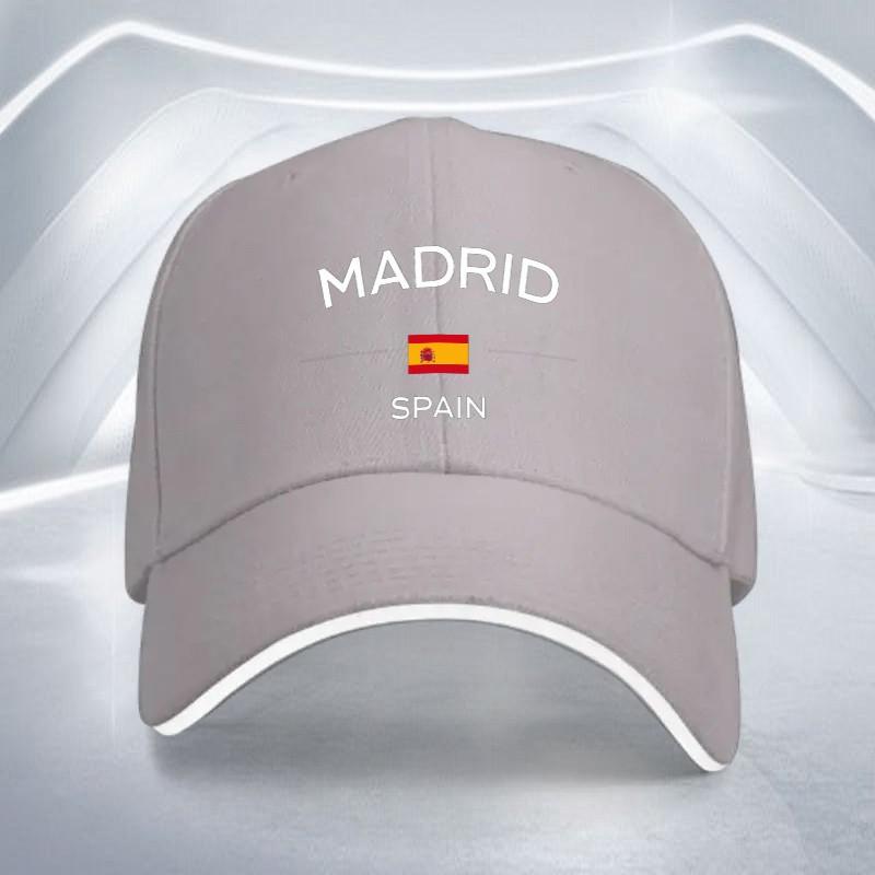 Madrid Spain Flag Baseball Cap Adjustable Polyester Casual Outdoor Unisex Hat