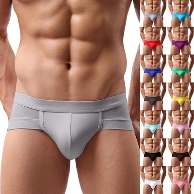 Herren Unterwäsche, Slips, Herren U-förmige Beutel, Anti-Verstopfung, Niedrige Taille, Einfarbig