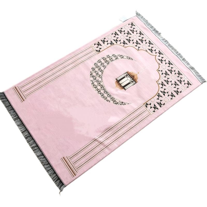 Tapis de prière floral islamique, Tapis de prière musulman facile à nettoyer, Couverture à genoux pliable, respectueuse de la peau et résistante à l'usure