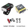 Aluminum Alloy Bike Headlight & Taillight Set: High-Brightness with Power Display for Night Riding